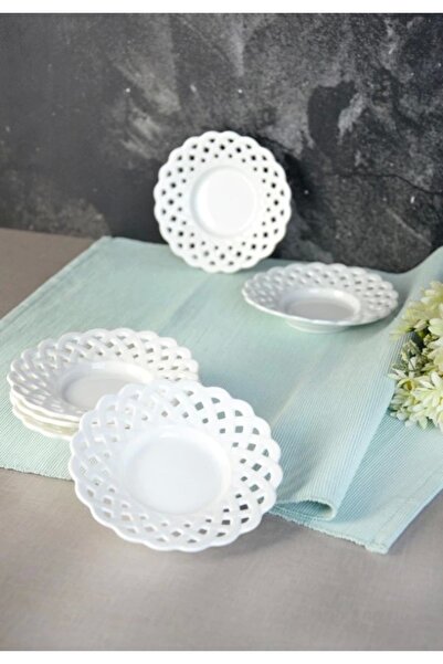 Paçi شينر شنور100986 طبق شاي مزين بالدانتيل مكون من 6 قطع