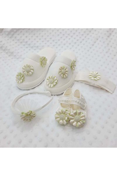 BERKAY Pompom Mother and Baby Maternity Set 4 Pieces from Berkaysun Textile