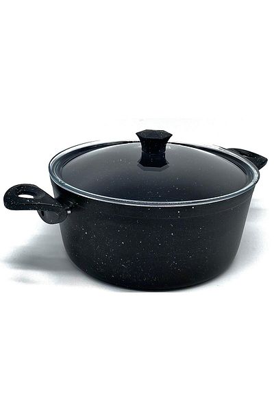 Att Morelli Granite 28 cm Deep Pot Black & White