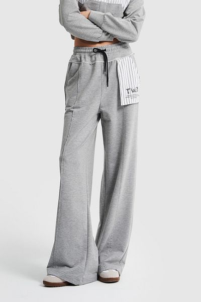 its basic Women's Gray Color Pocket Detailed Loose Cut Design Sweatpants