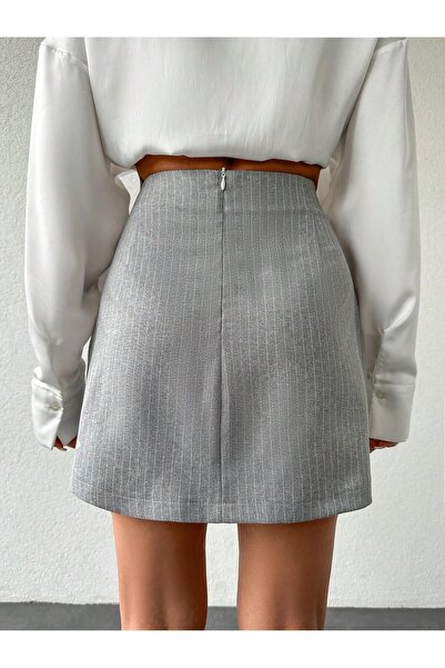 Purpleclo Fusta mini gri