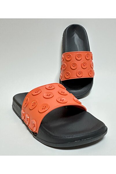 GEZER Anatomik Taban Düğme Detaylı Yumuşak Plastik Ekstra Hafif Kadın Havuz Deniz Plaj Ev Ve Sokak Terliği