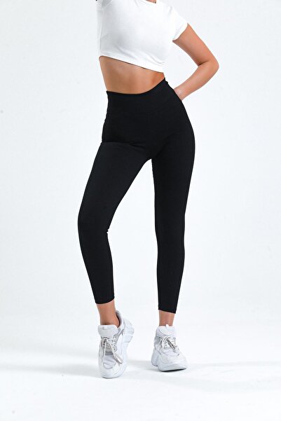 Miss Murem Wide Belt Ribbed Leggings-BLACK