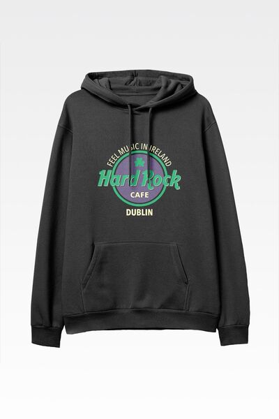 CONSTRAİN Μπλουζάκι με κουκούλα Hard Rock Dublin με μαύρο κουκούλα χωρίς μαλλ...