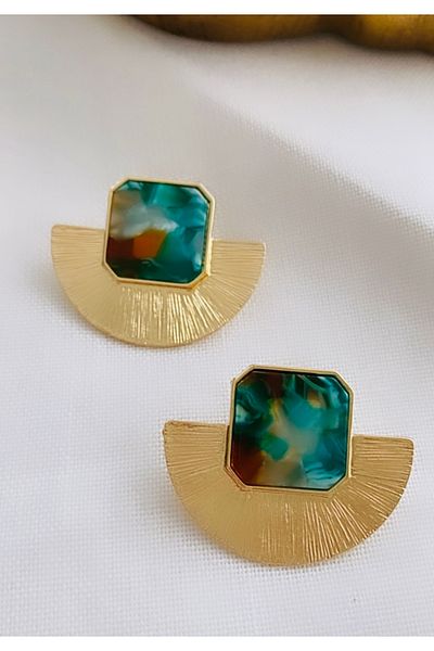 VNS Accessories Vip Bone Detail Fan Earrings