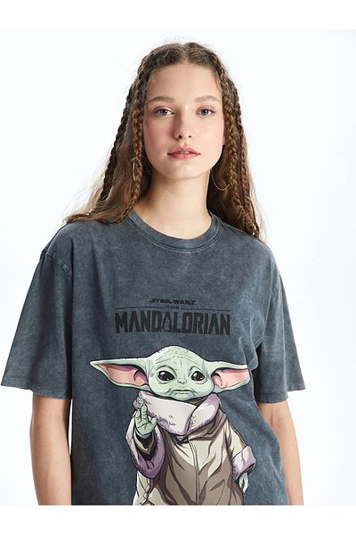 LC Waikiki LCW Vision Crew Neck The Mandalorian Printed Women's Short Sleeve T-Shirt