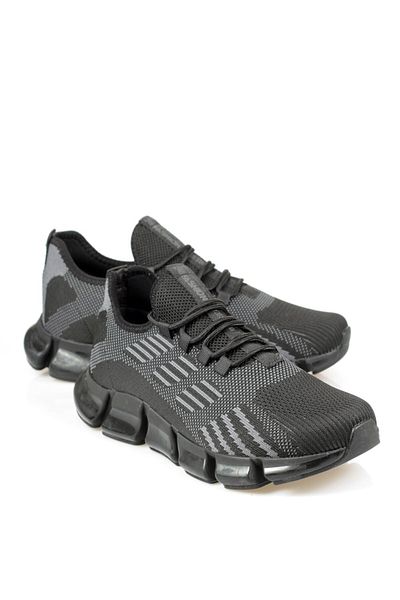 Wickers Black-smoked-red Men's Sneakers - Thick Sole