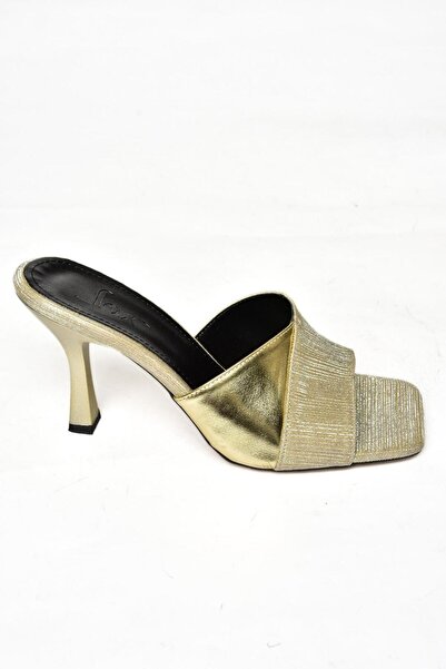 Fox Shoes S590433414 Gold Glitter Thin Heeled Women's Slippers