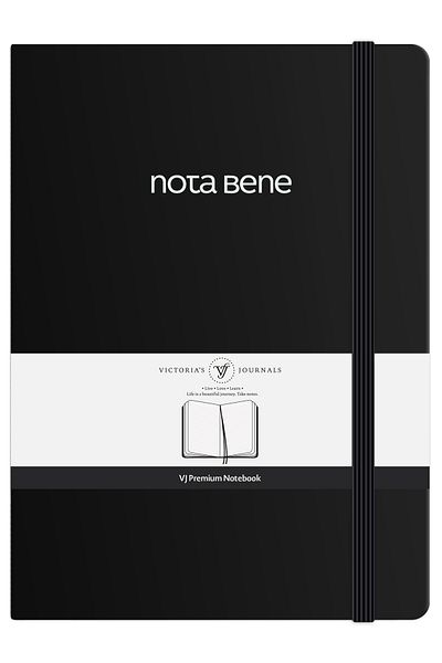 Victoria's Journals Caiet Nota Bene Premium cu copertă rigidă, 14,8x21, cu linii