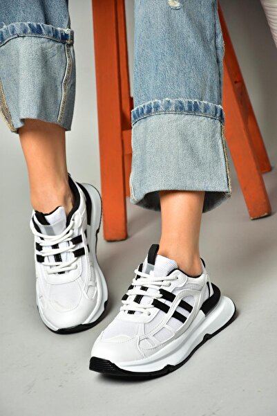 Fox Shoes S973017604 Чорно-білі тканинні спортивні кросівки