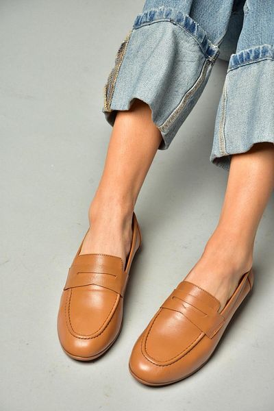 Fox Shoes S944007803 Balerini de damă din piele naturală maro
