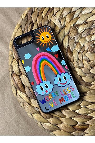 Iphone 7-8 and Se (4.7 inch) Compatible Casefity Mirror Case Happy Rainbow Patterned Premium Cover