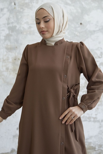 Instytutum Davies Side Buttoned Belted Ferace - Brown