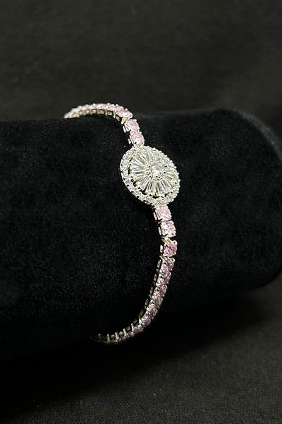 Serelia Zircon Stone VIP Glass Eye Design Waterway Steel Bracelet