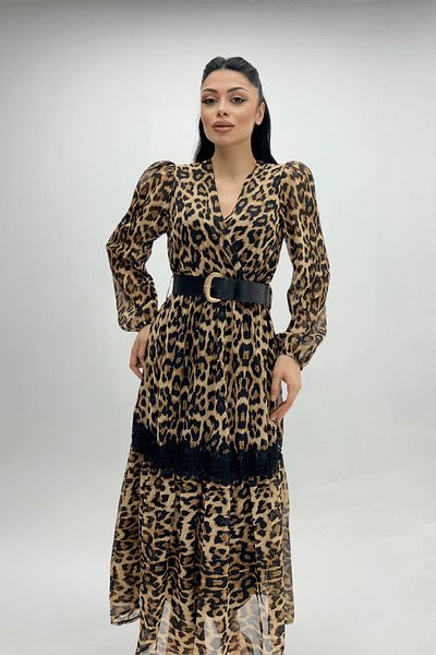giyimmasalı Μίντι Φόρεμα από ύφασμα σιφόν Leopard Print - LEOPARD