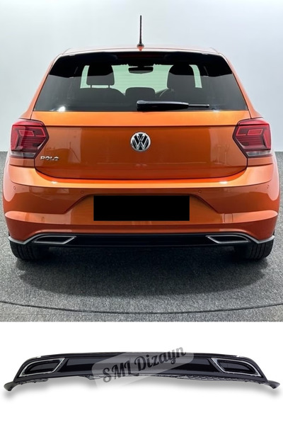 SML Dizayn Volkswagen Polo Mk6 2018-2021 R Line Difüzör İTHAL Plastik Polo Ar...