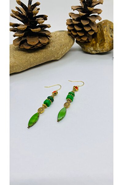 Porsuk Alternatif El yapımı tasarım çek camı kadın küpe