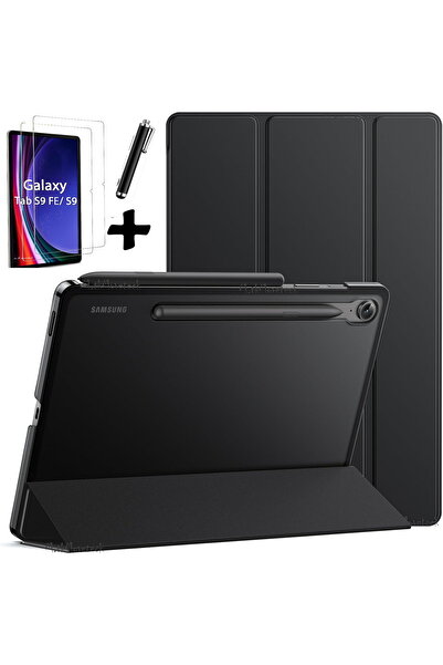 m.tk moveteck Samsung Galaxy Tab S9 Fe/s10 Fe 10.9 Inç Sm-x520 Tablet Kılıfı Akıllı Uyku Modlu Şeffaf Cam Kalem