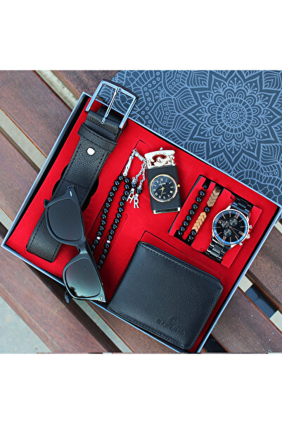 saat&istasyonu Erkek Kol Saat Seti Güneş Gözlüğü ''Saatli Çakmak Ejderha''  Cüzdan Erkek Tesbih Kemer Bileklik
