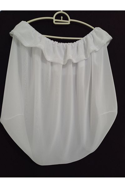 KobalBusiness Lattice tulle-White multi-chiffon organza ribbon detail LXL 164 cm diameter tulle