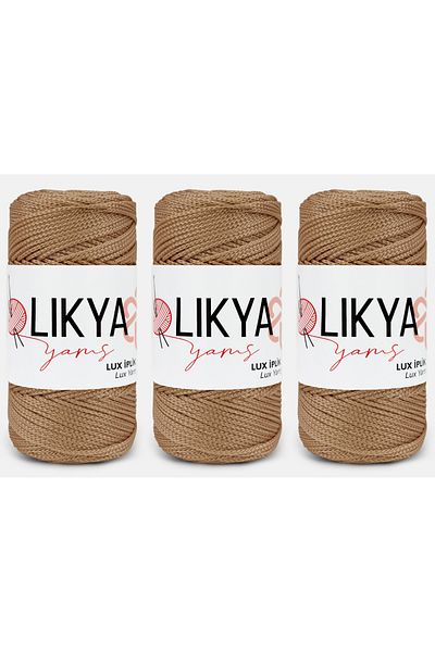 Eloy Likya Polyester Lux Macrame Thread No: 3 100 gr 3 Τεμάχια Χρώμα: 032 Camel Hair