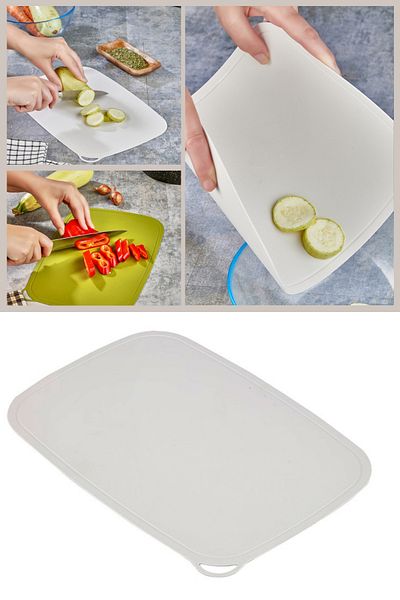 Flosoft Flexible Cutting Mat, Bendable Cutting Board, Unbreakable Hanging Cutting Board 23x34 cm