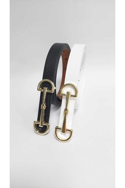Kemerix Reversible 2-Piece Thin Belt Set for Women