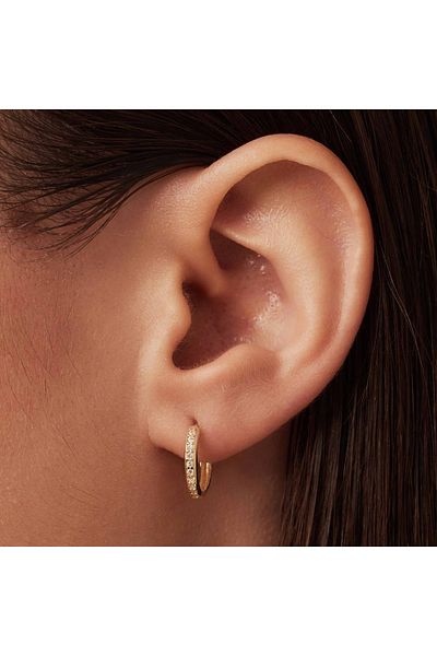 Isabel Bernard Le Marais Merle 14 Karat goldene Creolen mit Zirkonia IB360263