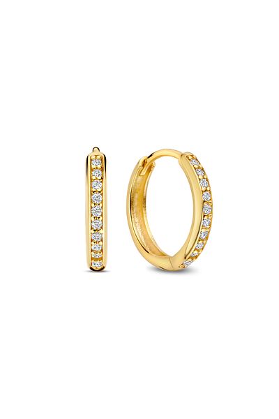 Isabel Bernard Le Marais Merle 14 Karat goldene Creolen mit Zirkonia IB360263
