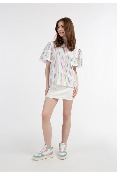 myMo Bluse s metalickým pruhem