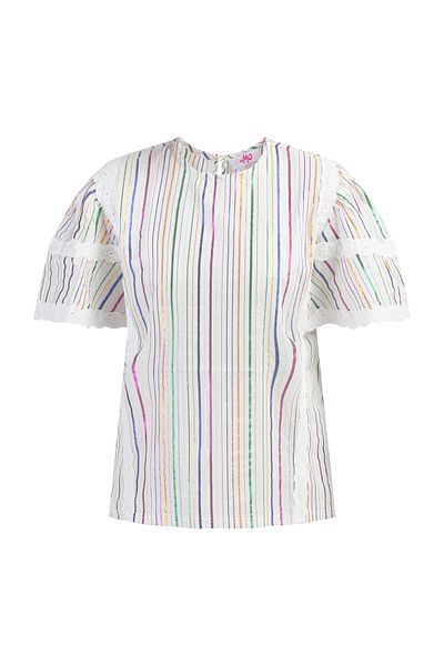 myMo Bluse s metalickým pruhem