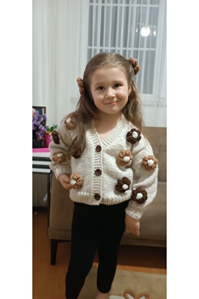 EL ÖRGÜSÜ CİCİ BEBE EL ÖRGÜSÜ ÇİÇEKLİ KIZ HIRKA