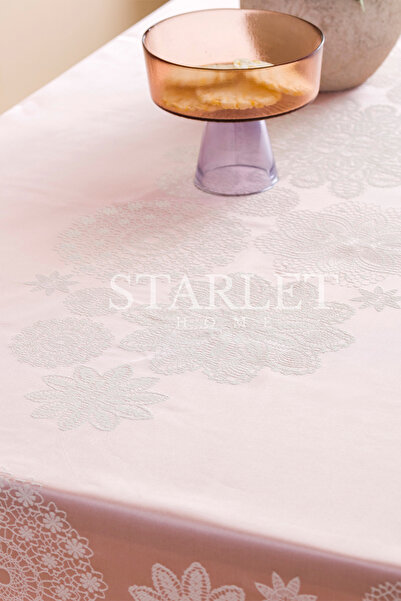 starlet home collection Pamuklu Jumbo Jakarlı Su Geçirmez Masa Örtüsü