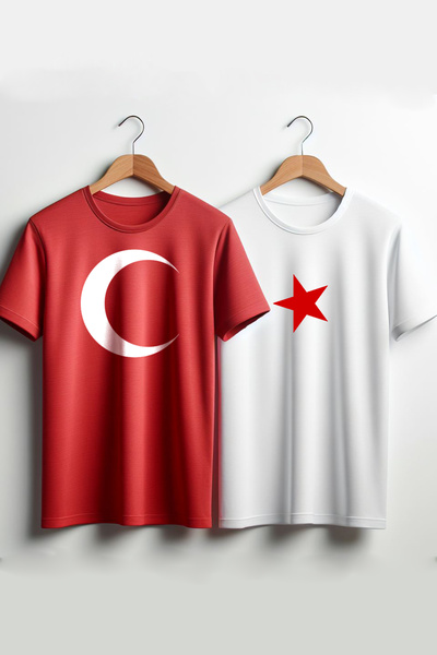 Vordevia Moon Star Printed Lover Combination Birthday/Special Day Gift T-shirt