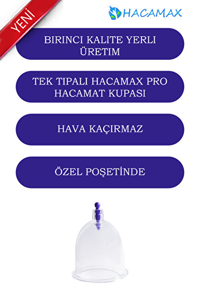 Genel Markalar 100 Adet 5 Numara HACAMAX PRO Hacamat & Masaj Kupası 1 Adet Pompa Hediyeli