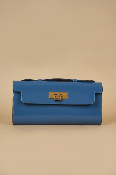 Twinsaction Classy Portföy Çanta Mavi Rugan