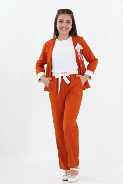 Wild Flower Girl's Jacket-Pants-Blouse 3-Piece Set Set