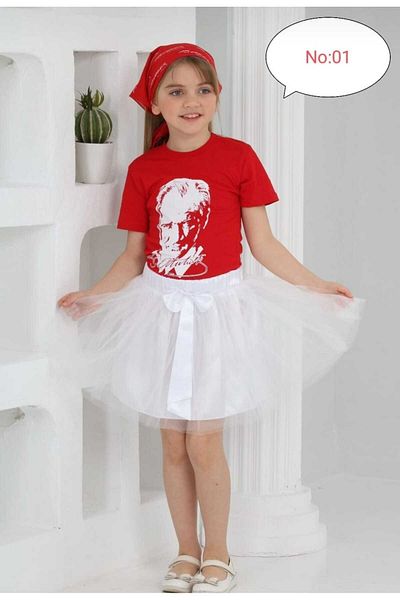 trenddünya Girl's 23th April - 29th October - 19th May Tutu Skirt - T-shirt Show Set