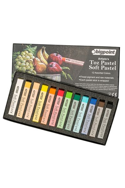 Bigpoint Artists' Powder(Soft) Pastel Paint 12 Colors X 3 Pieces