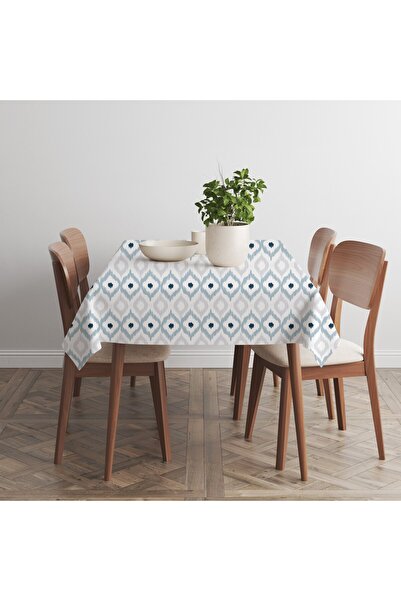 Karma Home Sivo Plavo na Belom Geometrijski dezen Digitalna štampa kom Stolnjak