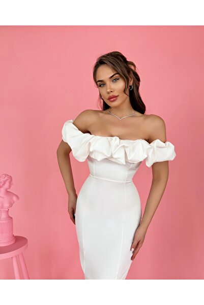 ESRAHELVACI Φόρεμα με λευκό γιακά Frilly