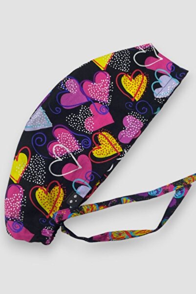 Owlet Medikal Kalp Desenli Siyah Cerrahi Bone