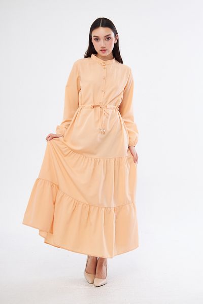 brako tekstil Women's Front Button-Buttoned Righteous Lapel Folded Dress