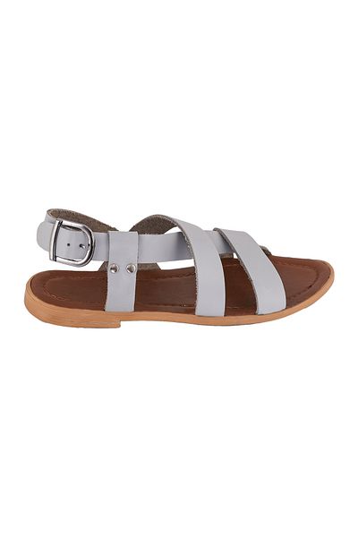 Moosefield Genuine Leather Gray Women's Sandals