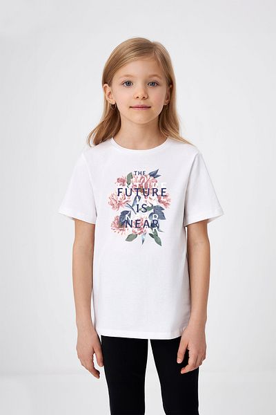 ADABEBEK Tricou imprimat cu flori pentru fete Future is Near