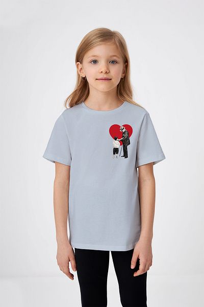 ADABEBEK Tricou pentru fetiță cu imprimeu special pentru inimă cu tematică dragostea copilului lui Mustafa Kemal Atatürk, detaliat pe 23 aprilie