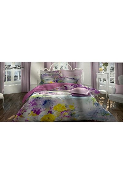 Özdilek 3D Dijital Baskılı Art Nevresim Takımı Pembe Clementine