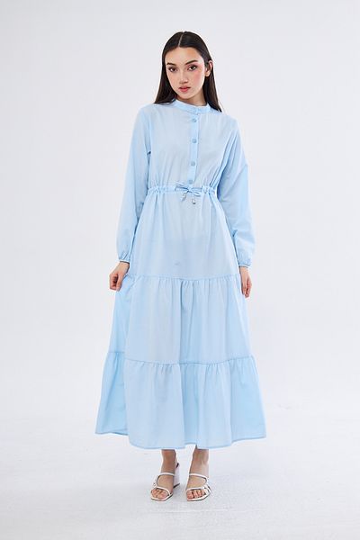 brako tekstil Women's Front Button-Buttoned Righteous Lapel Folded Dress