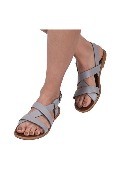 Moosefield Genuine Leather Gray Women's Sandals