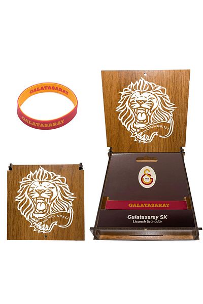 Galatasaray Licensed GS Bracelet with Gift Wooden Box